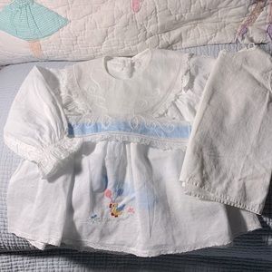 Sweet Mid century baby girl set-Dress, bib, slip